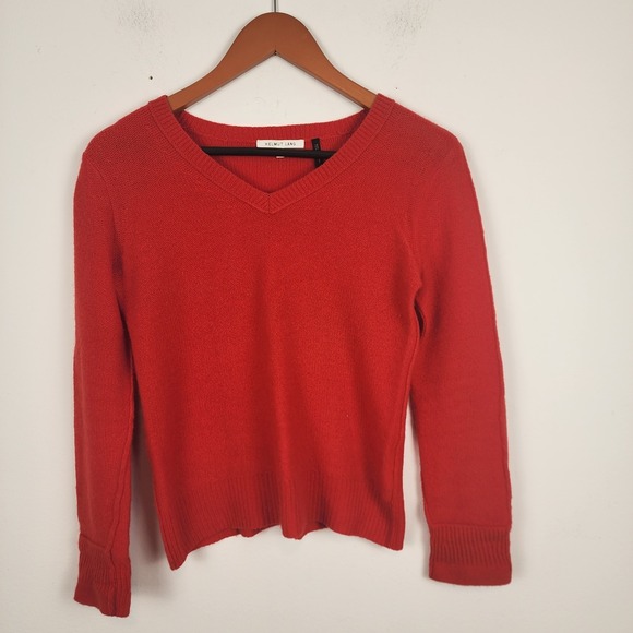 Helmut Lang Wool Cashmere Blend Red‎ V Neck Sweater Women's Size XS - Picture 1 of 7